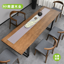 Solid wood tea table and chair combination Teahouse tea room casual coffee table Log simple modern office club tea table