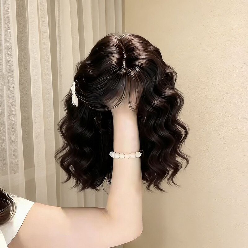 Wig for Women, Wool Curls, Lolita Style, Fashionable, Fluffy, Natural, Realistic, Korean Style, Trendy, Elegant, Age-Reducing, Full Head Wig