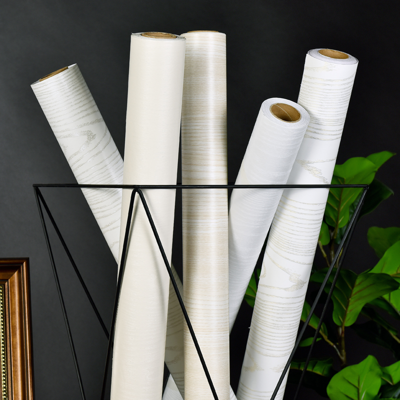 Thickening sticker wallpaper wallpaper wallpaper with adhesive toilet packaging old door sticker waterproof wood cabinet