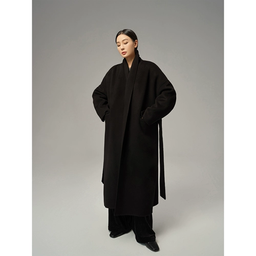 周淼 Шерстяное двусторонное шерстяное пальто, зимний банный халат