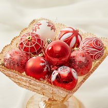 Honghan 6 8cm red painted Christmas ball Christmas decorations Christmas tree pendant pendant hand-painted decoration