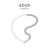 ABYBCHARMING pearl necklace original design personality splicing neck chain Jinbao Net red choker cold wind