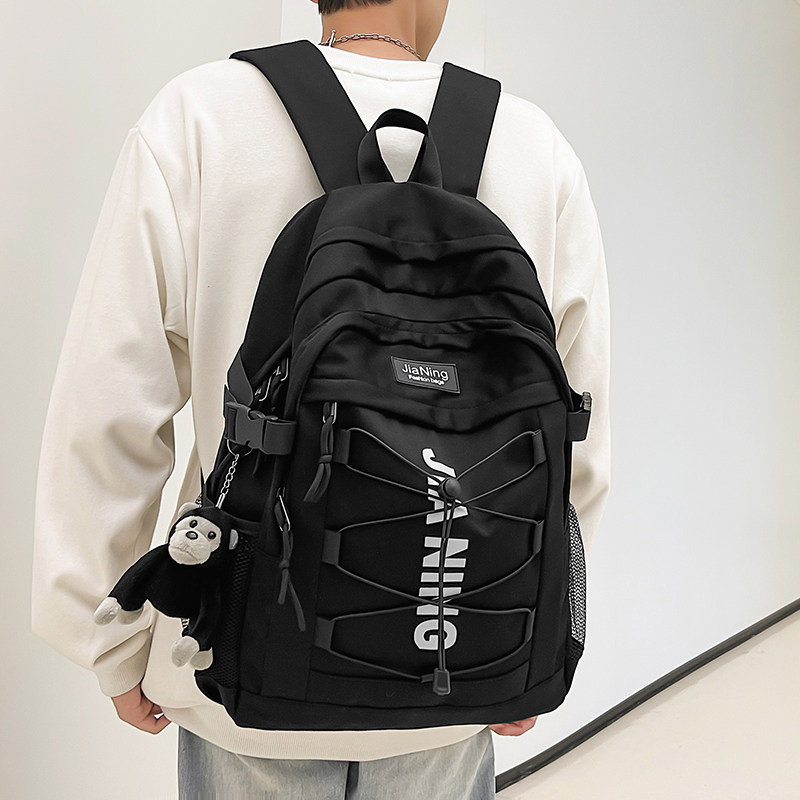 College Student School Bag Men's Fashion Trends High School Junior High School Girls Big Capacity Tide Card Travel Computer Rear Shoulder Bag