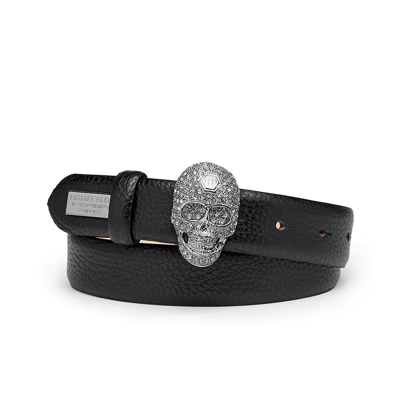 Ремень Philipp Plein женский кристаллы, кристаллы металла, пряжка череп Philipp Philippines