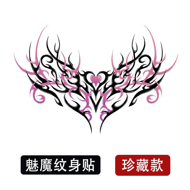 Herbal Juice Succubus Tattoo Stickers Are Long-Lasting, Waterproof and Sweat-Proof, Sexy Temporary Stickers for Men and Women on the Chest, Legs and Lower Abdomen