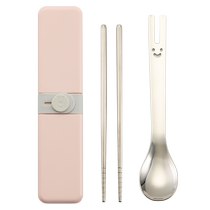 Lock and Lock stainless steel chopsticks and spoon set childrens portable tableware high-end new home elementary school student tableware