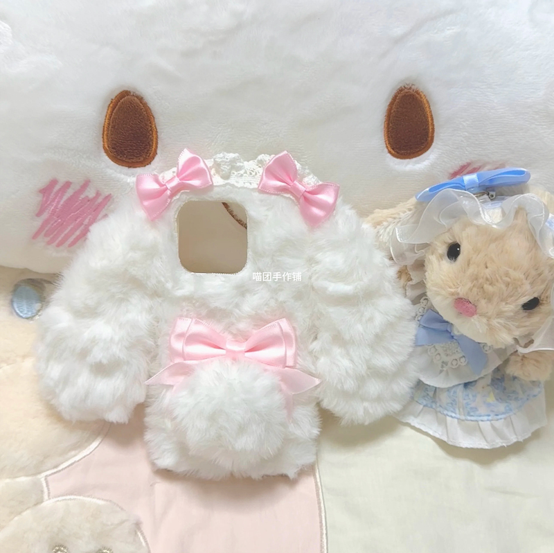 White Rabbit Bear Phone Case, Super Cute for Taking Pictures in Front of the Mirror, Furry and Very Adorable, for Apple and Android White Rabbit Bear Phone Case, Super Cute for Taking Pictures in Front of the Mirror, Furry and Very Adorable, for Apple and Android