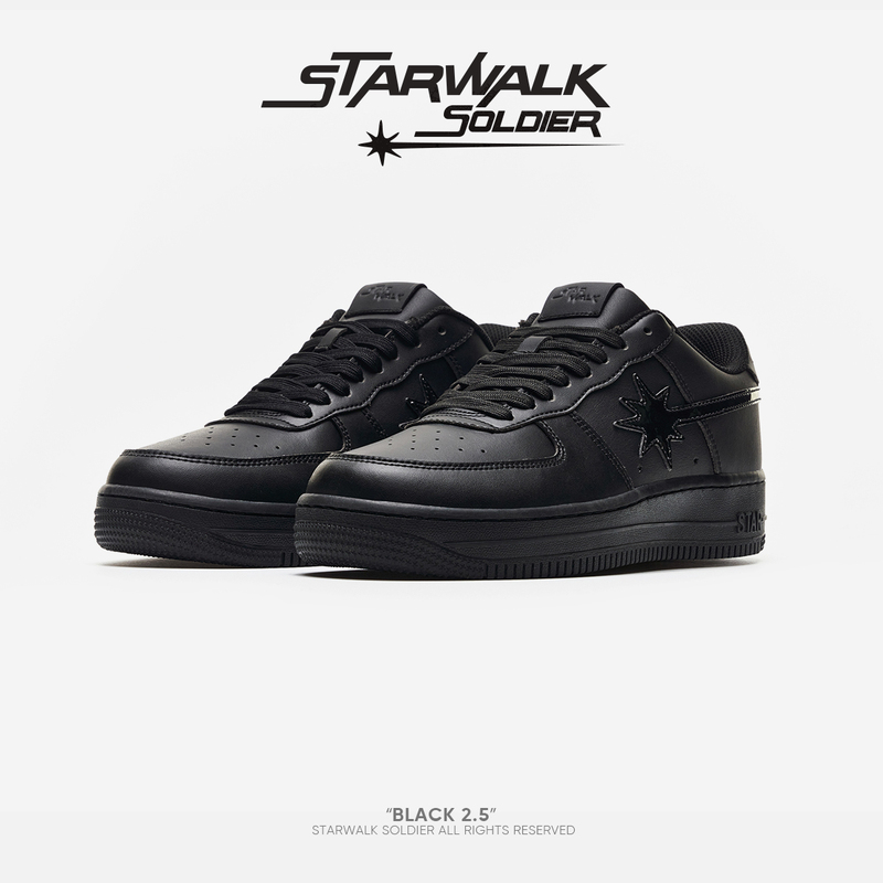 Starwalk Soldier Black2.5 Pure Black Meteor Casual Sports Low-Top Versatile Trendy Men's Sneakers Starwalk Soldier Black2.5 Pure Black Meteor Casual Sports Low-Top Versatile Trendy Men's Sneakers