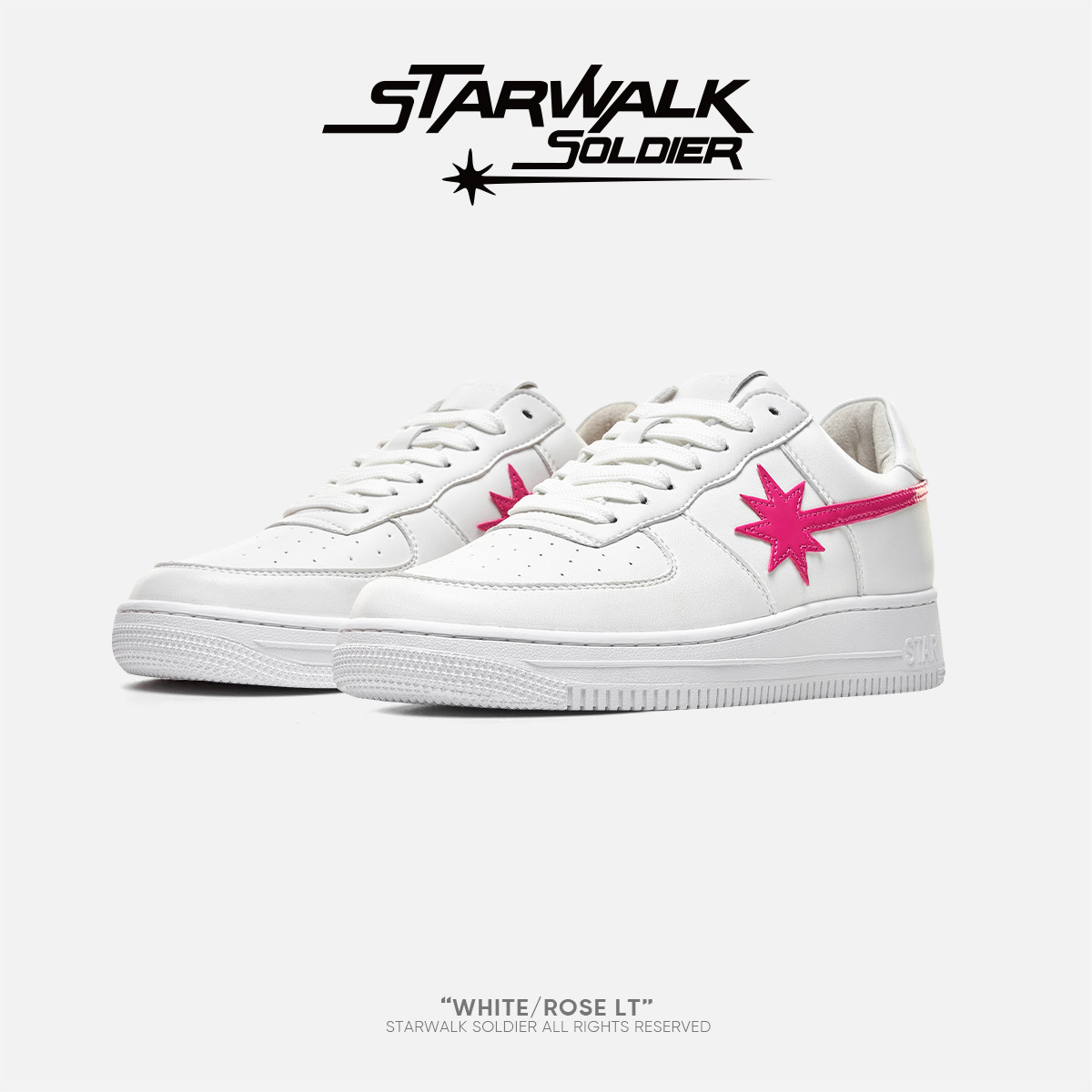 Обувь STARWALK SOLDIER WHITE/ROSE white powder meteor из натуральной кожи с низким вырезом, удобная обувь повышенной комфортности Изображение 1