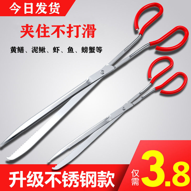 Stainless steel yellow eel clips eel fish clip Nip Clay pliers Anti-slip anti-remove and catch a special tool to catch the sea deity