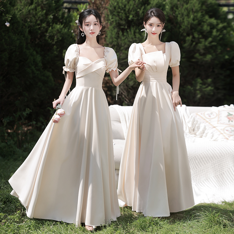 Bridesmaid dress, summer evening dress, skirt, champagne color