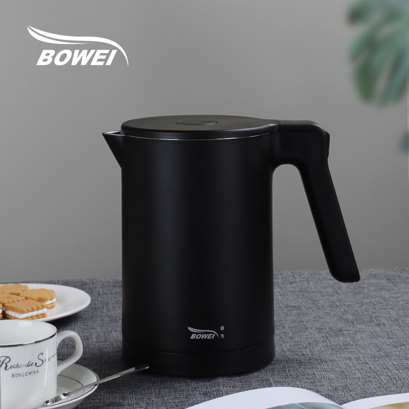 Bowei electric kettle homestay guest room household stainless steel kettle hotel hotel double-layer anti-scalding 1L kettle