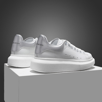 Silver tail McQuampa small white shoes 2021 new Tidal Burst Women Shoes Inside Heightening Genuine Leather Thick Bottom Pine Pastry Casual Board Shoes