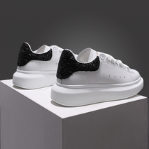 McQuampa small white shoes 2021 new 100 hitch fashion casual shoes Heightening Thick bottom sequin Lace Kunmai Plate Shoes