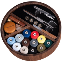 Household solid wood sewing box set tools sewing high-end storage box handmade high-end sewing kit wedding gift