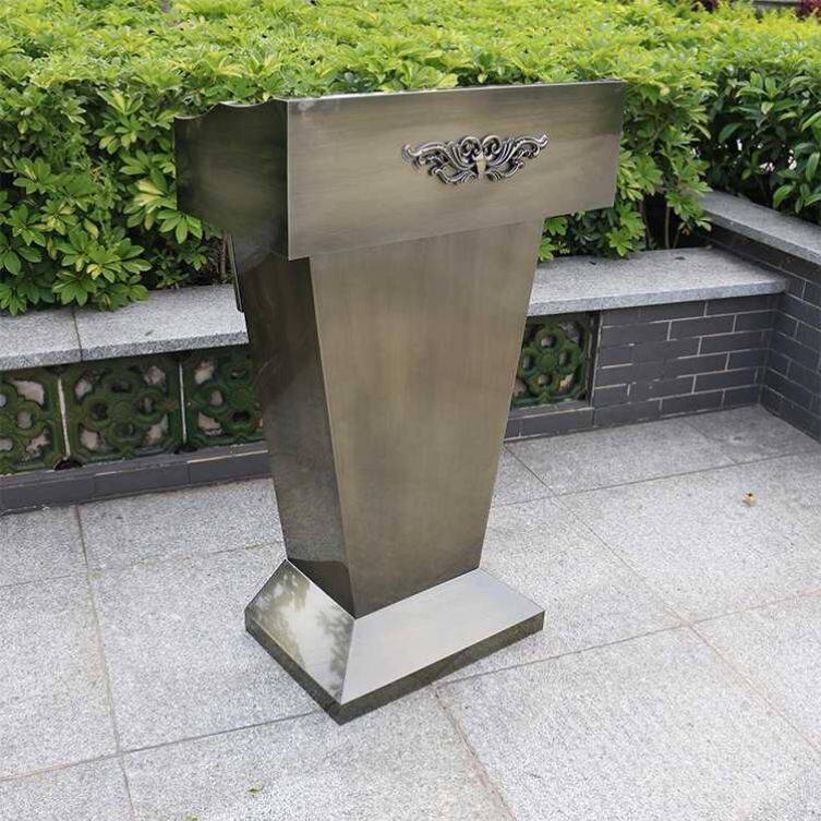 Stainless steel Lecture Desk Small Front Desk Creative minimalist registration Desk Desk Restaurants Use to host a desk property