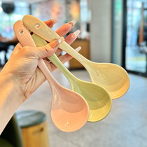 (Recommended by the boss lady) Cream-style ceramic noodle spoon good-looking soup long-handled spoon cute dry rice spoon