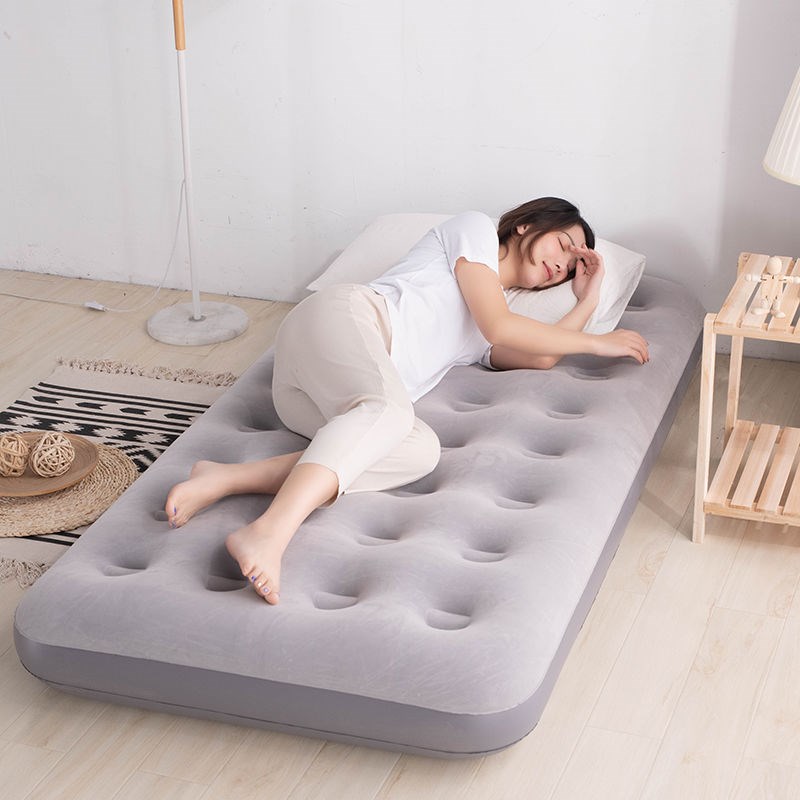 Thickened lunch break air mattress single plus double inflatable bed outdoor folding portable bed home lazy bed