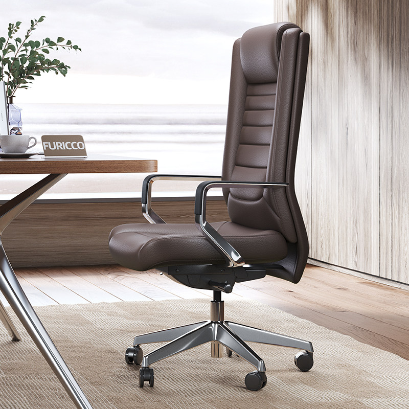 Fukai boss chair office chair home computer chair comfortable sedentary swivel chair business executive leather office chair