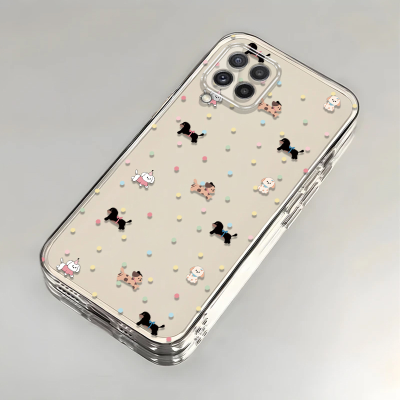 Suitable for Samsung A22 Phone Case 5G/4G Version Sm-A226B Protective Cover Sma Case A225G New Galaxy a Shell Silicone Galaxy Full Protection Anti-Drop Samsung Female Colorful Polka Dot Dog