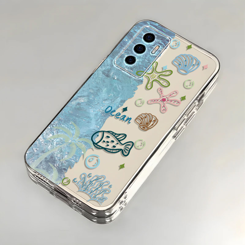 Suitable for Vivos10E Mobile Phone Case Vivo S10E Protective Cover New Style Soft Silicone Full-Cover Anti-Drop Case with a High-End Feel for Vivo S10E, Stylish Summer Wave Design for Men and Women Suitable for Vivos10E Mobile Phone Case Vivo S10E Protective Cover New Style Soft Silicone Full-Cover Anti-Drop Case with a High-End Feel for Vivo S10E, Stylish Summer Wave Design for Men and Women