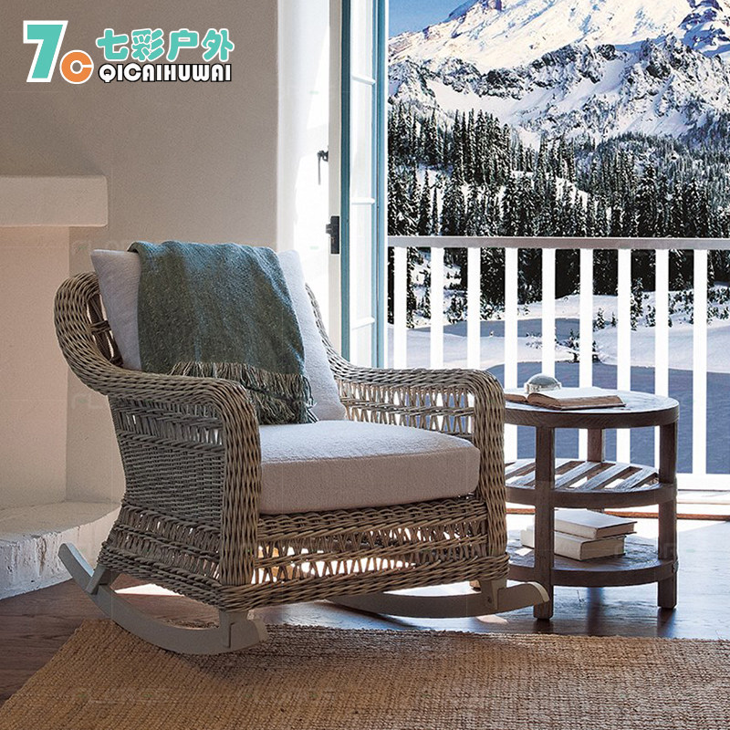 Outdoor Southeast Asia rattan sofa Rattan Courtyard outdoor hotel Lazy People Rocking Chair Open-air Minutia Garden Recreational Vines Chair-Taobao