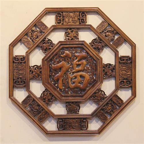 Dongyang wood sculpture chamber hanging screen in Chinese wall hanging wall hanging wall of octagonal wall hanging screen