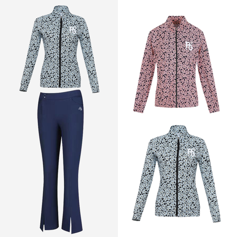 Long-sleeved T-shirt slim women's high-neck golf zipper cardigan jacket outdoor sports spring new fashion base - Taobao