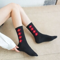 3 pairs of socks women's socks with leggings to send you a small red flower around Jackson Yi 2020 around