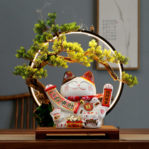 Property Cat Swing Piece With Lamp Automatic Recruite Shop Company Opening Gift Front Desk Collection Silver Desk Large Fortune Owl