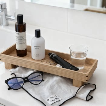 Retro light luxury multifunctional living room coffee table desktop storage rack jewelry key high-end cosmetics storage tray