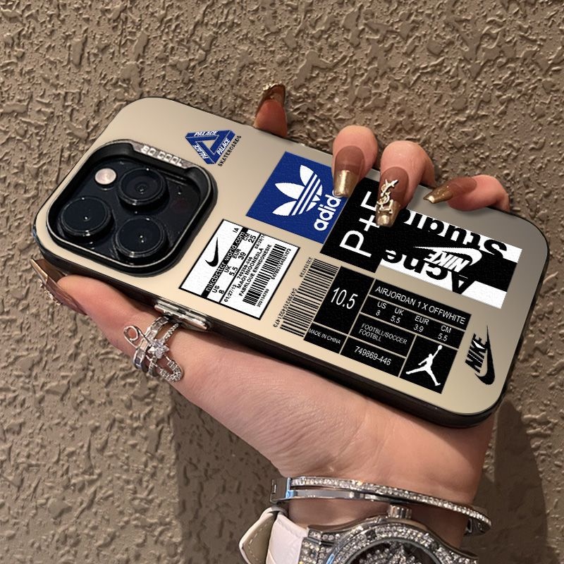 The Trendy Brand Is Suitable for Apple 17Air Mobile Phone Case Iphone17Promax Electroplated Metal Buttons 16/15/14 12Plus New Matte Anti-Fall Personalized Xr Protective Case 11
