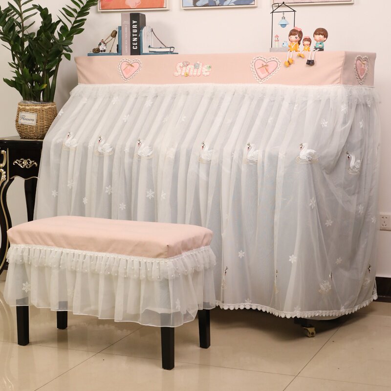 Saint Mane piano cover full cover princess European lace half cover simple q about fabric cover towel upright piano cover dustproof