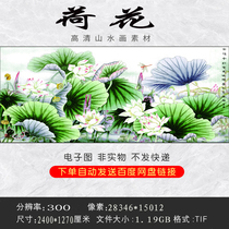 GH-200 HD landscape painting lotus original picture