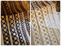 Black and white cotton water soluble circle lace DIY clothing skirt sleeve stitching decoration sewing accessories lace