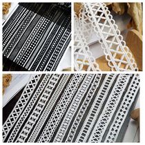 Water-soluble lace belt material Skirt hollow water-soluble embroidery black and white eyelash lace Clothing small lace accessories