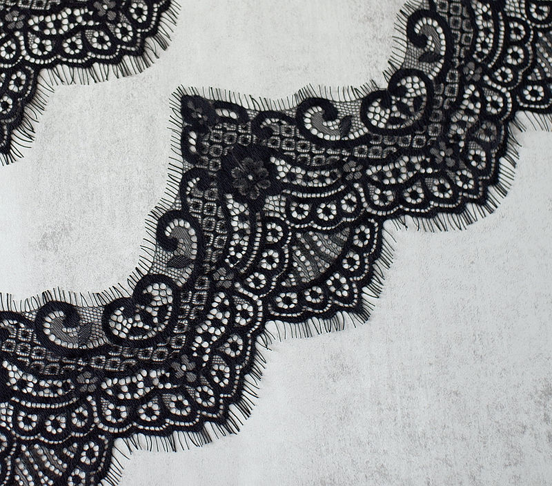 Chantilly-Spitzenbesatz, weiße Farbe, Wimpern-Spitzenstoffe, DIY, Nähen, Basteln, Vintage, französische Spitze für Kleidung, Nadelarbeit – Detail 8