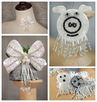 Hand-sewn sequins decorative cloth stickers Fashion tassel bow star cloth stickers Badge stickers patch embroidered patch stickers