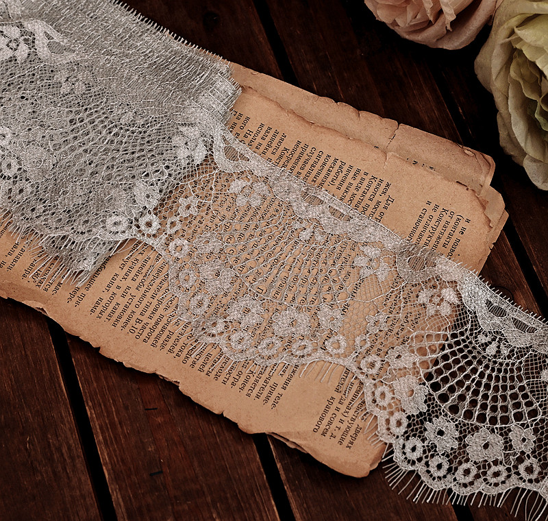 DIY farbige Wimpern Spitzenbesatz mit Blumenmuster für Rock Saum Ärmel Ausschnitt Kleidung Unterwäsche Stoffbesatz – Detail 17