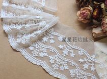 Wide 12cm Unilateral Embroidery Lace fabric DIY skirt Curtain Headwear Car Doll Clothing Lace Accessories