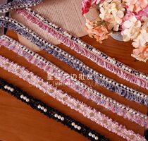 New small fragrant wind wool nail beads Pearl ribbon lace belt DIY decoration sewing clothing materials accessories
