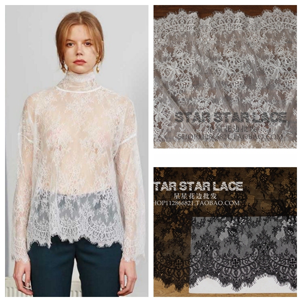 3m Length X 1.5m Width European-Style Lace Non-Stretch Fabric DIY Base Shirt Dress Clothing Top Sewing Fabric