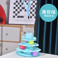 Поворотный стол с зеленой кошкой+верхние перья