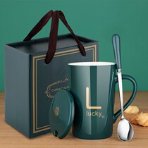 Unusual way Cup ceramic mug mug with lid spoon drinking cup for men and women coffee cup creative gift Cup