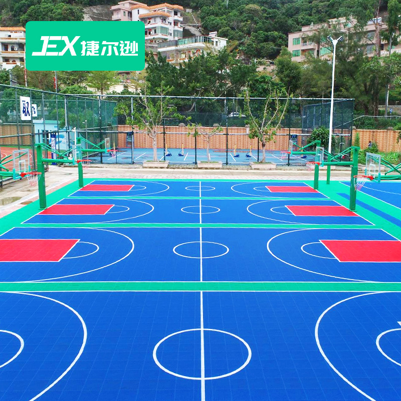 Terlsun Basketball Court Suspended Floor Kindergarten Outdoor Non-slip Floor Mats Suspended Sports Floor Wheels Slide Mat