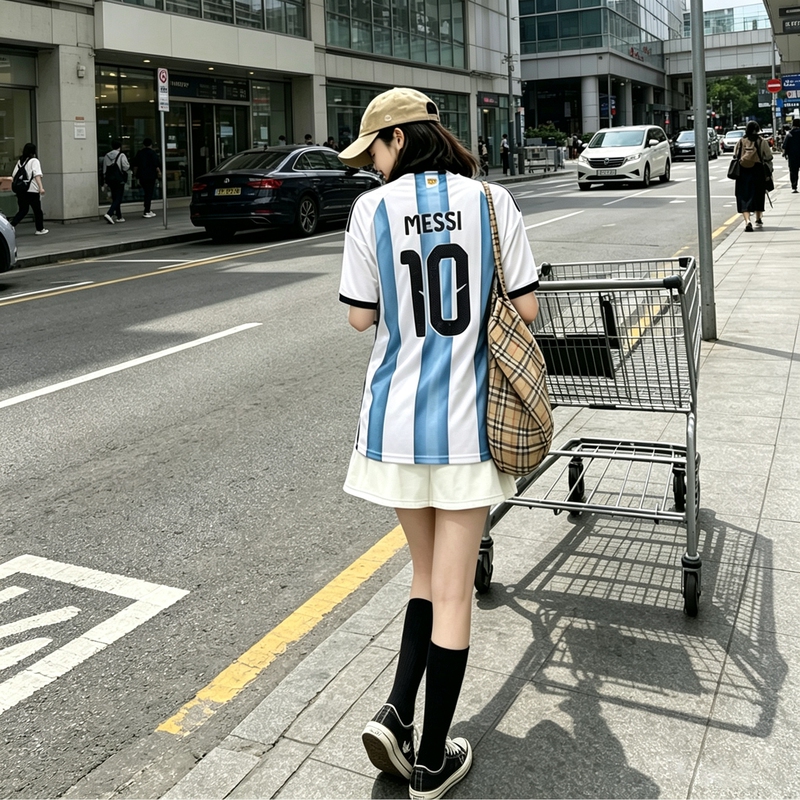 26 National Team Messi No. 10 Jersey Women's Style Portugal Ronaldo Two-Star Spain Yamal Football T-Shirt