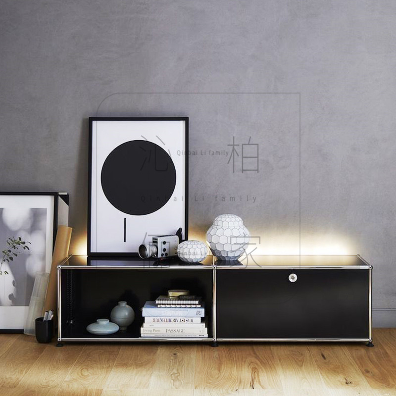 Square metal cabinet in ancient wind living room bedroom TV cabinet light lavish minimalist Bed Head Cabinet Designer New