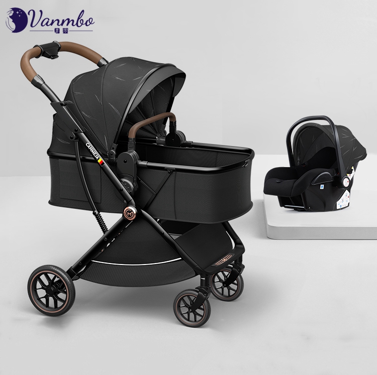 Baby stroller newborn child baby can sit in a reversible light folding four-season high landscape portable damping