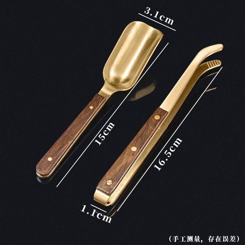 Copper Wood Tea Road Six Gentlemen Solid Wood Black Sandalwood Suit Bronze Art Kung Fu Tea Set Accessories Large Full Tea Knife Pen Holder Tea Clip-Taobao