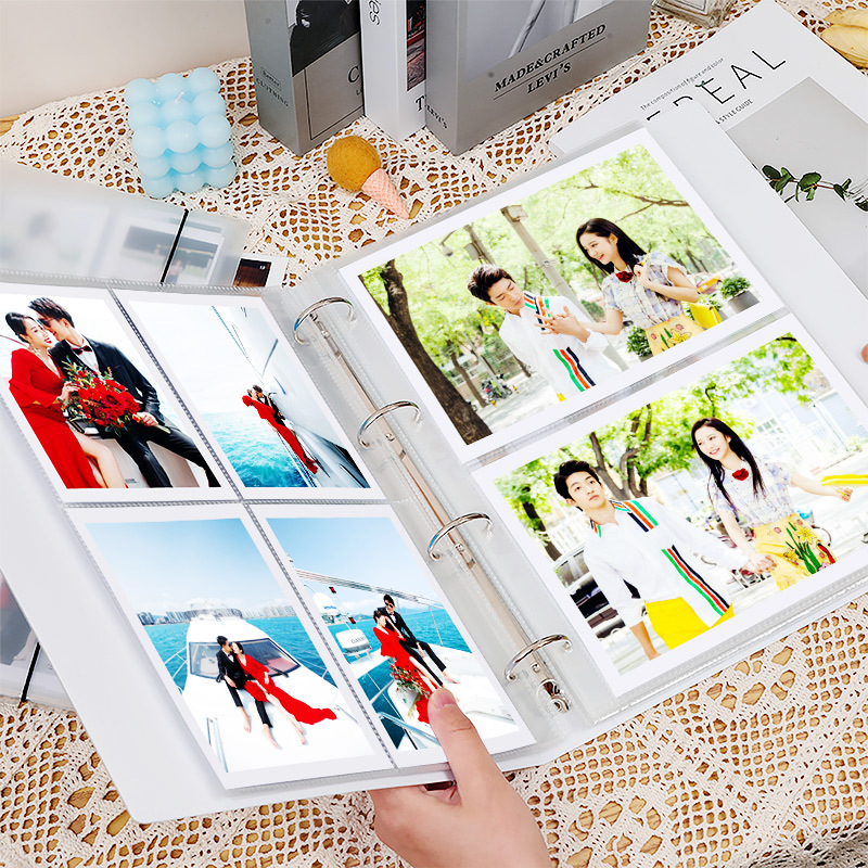 6inch Photo Album with Loose-Leaf Inserts 4inch 8inch Family and Couple Photo Memory Album 6inch Postcard Storage